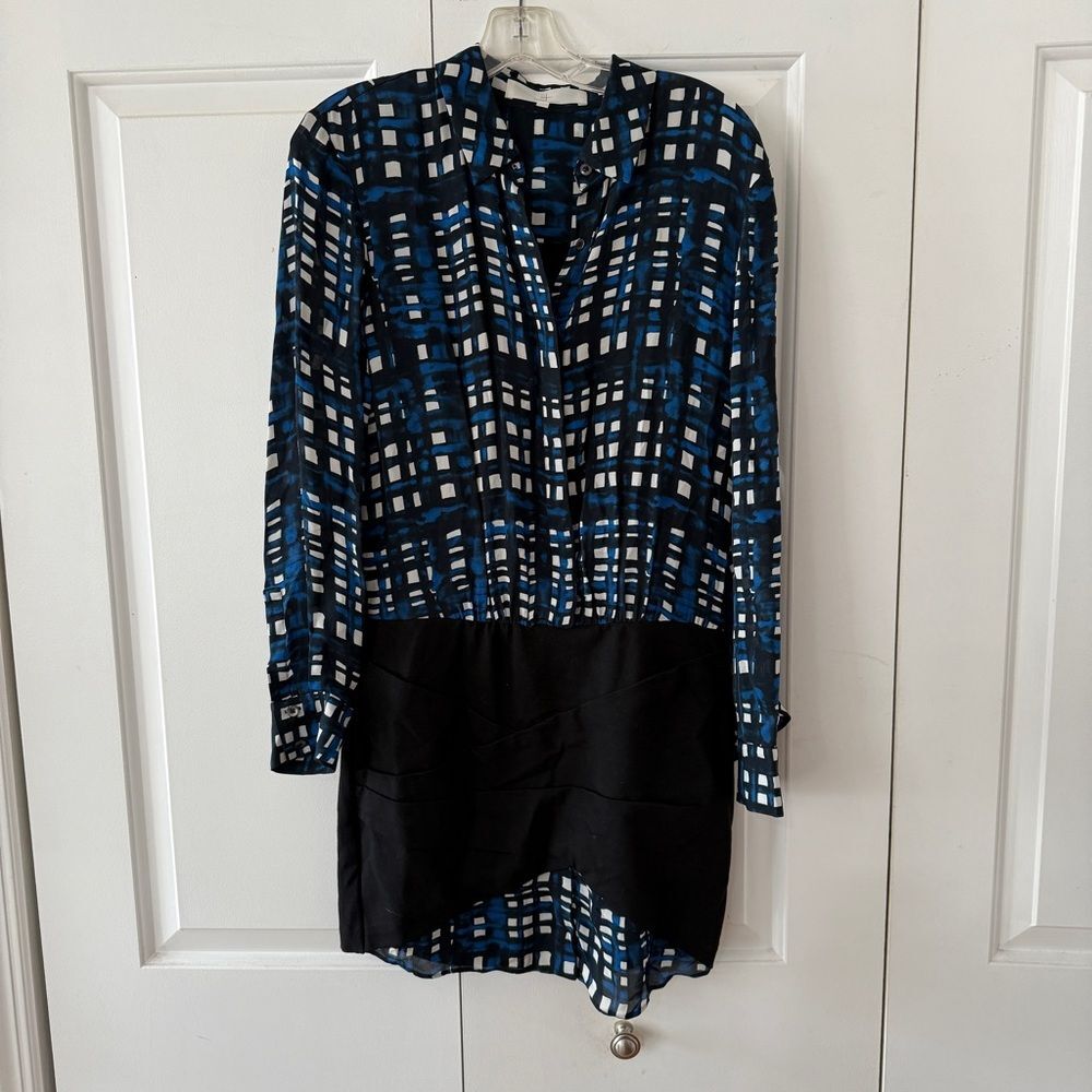 Thakoon Addition Silk gathered shirt combo dress sz 6